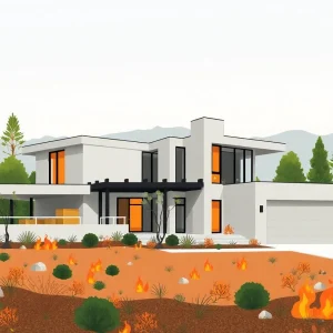 Modern California home made of non-combustible materials