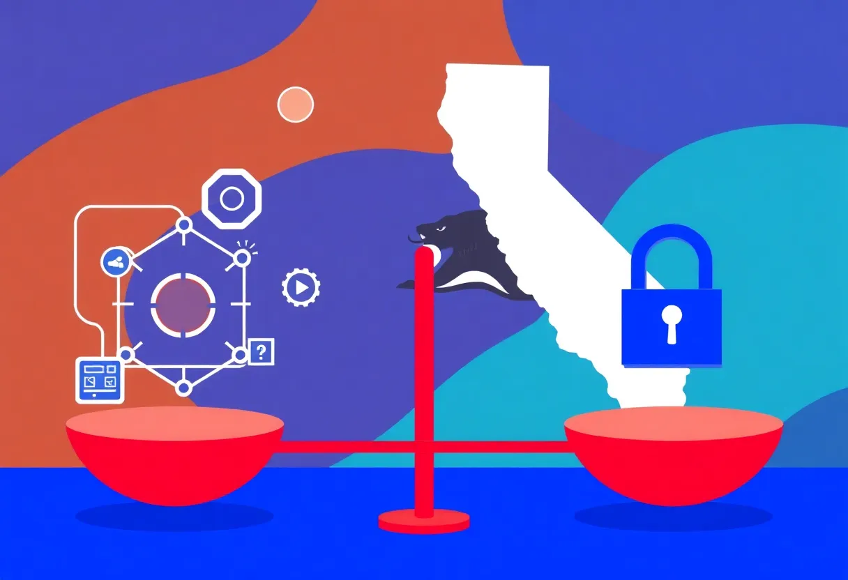 Conceptual illustration of California's AI regulations