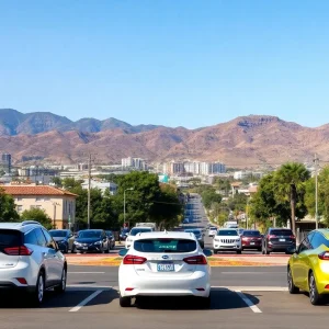 Contrasting electric and gasoline cars on California's roads
