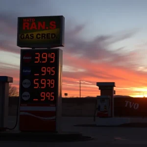 Gas station in California during price hike