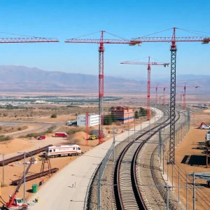 Construction site of California high-speed rail project