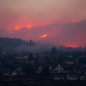Landscape of California showing impact of wildfires on homes