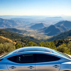 A picturesque view of California's landscape symbolizing environmental sustainability and clean air.