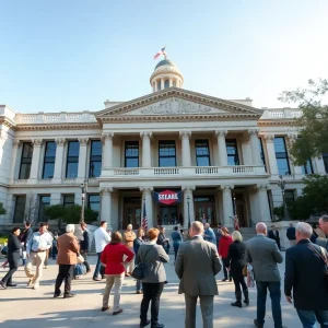 California legislative building during lobbying activities