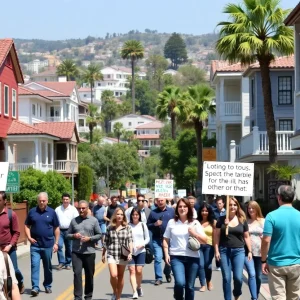 California street scene reflecting economic challenges