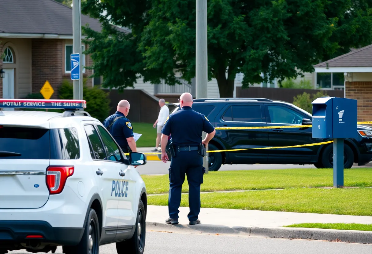 Police investigating a crime scene near a postal drop box in Coronado.