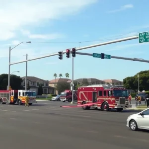 Emergency responders managing a gas leak in Coronado