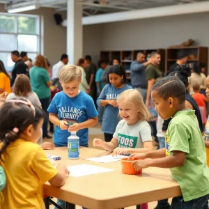 Community members participating in Girl Scouts event