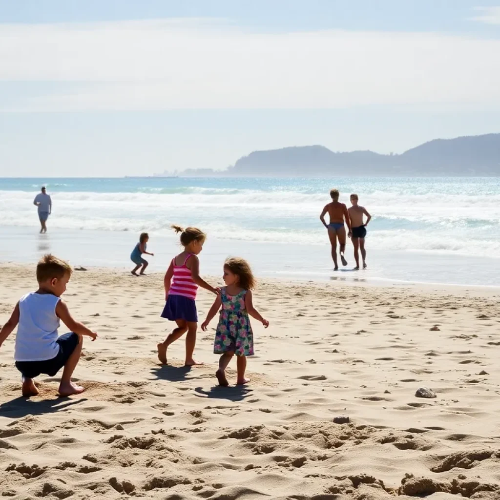 Family enjoying beach activities on Coronado Island