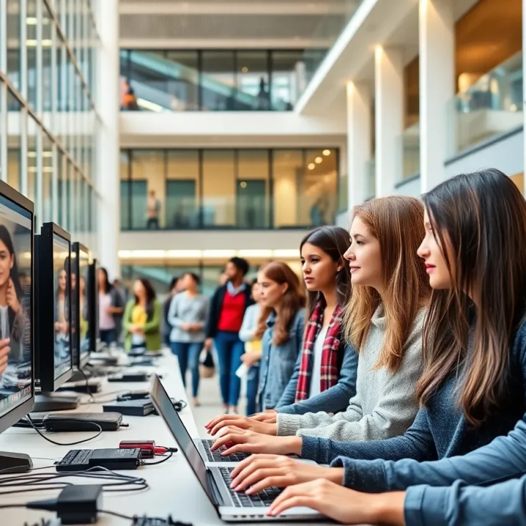 Students learning on GMU campus