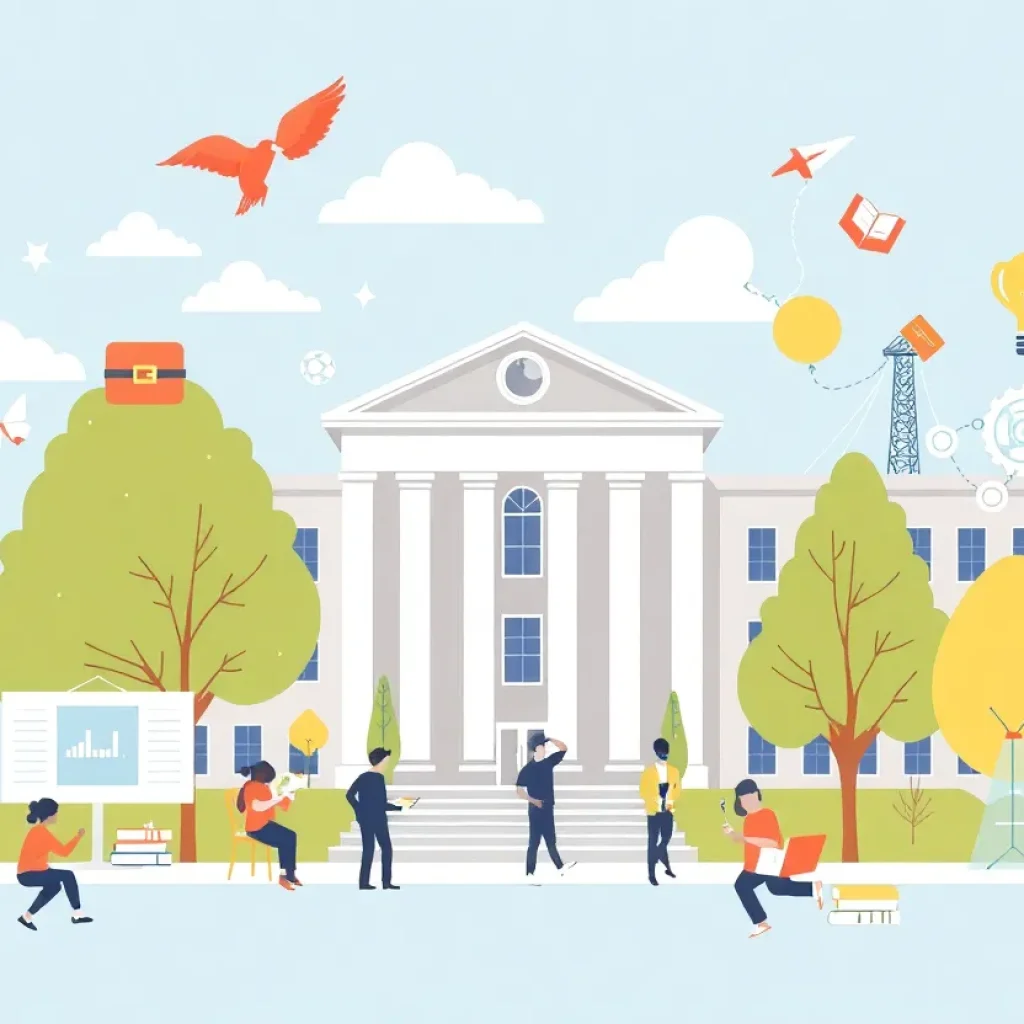 Illustration of educational advancement at George Mason University