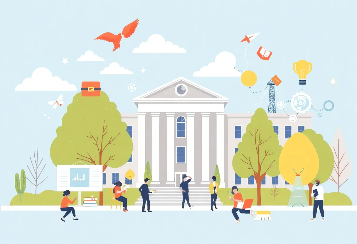 Illustration of educational advancement at George Mason University