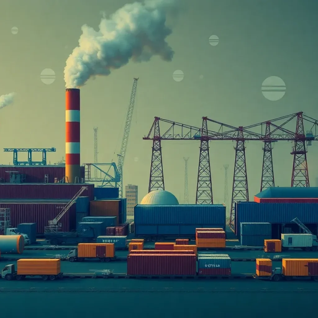 Conceptual image showing effects of tariffs on manufacturing
