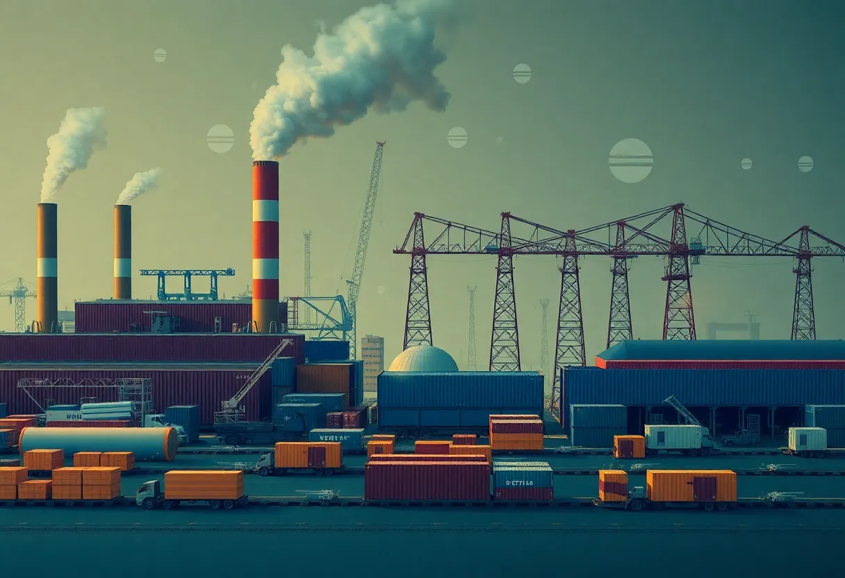 Conceptual image showing effects of tariffs on manufacturing