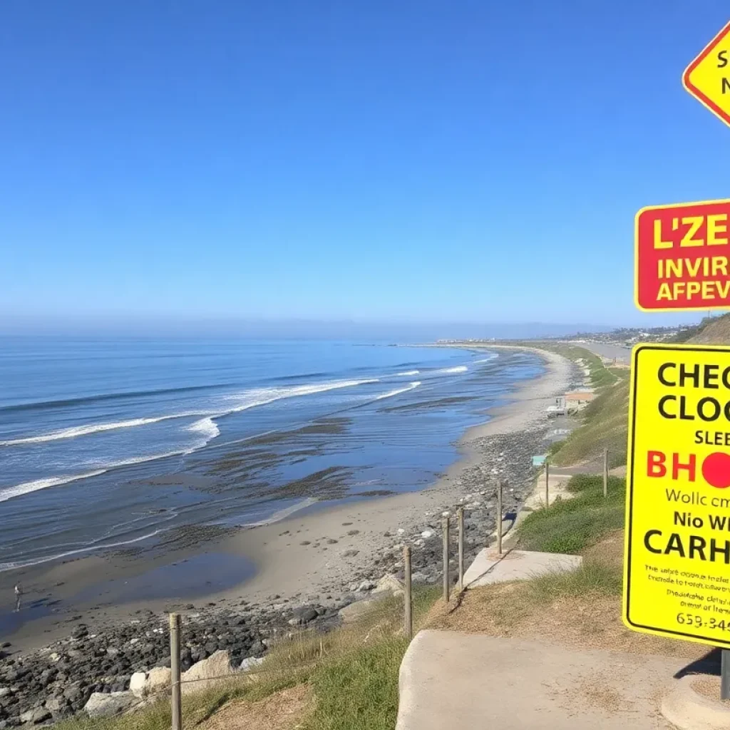 Coastline of Imperial Beach showing signs of pollution