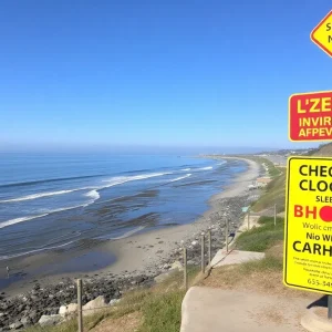 Coastline of Imperial Beach showing signs of pollution