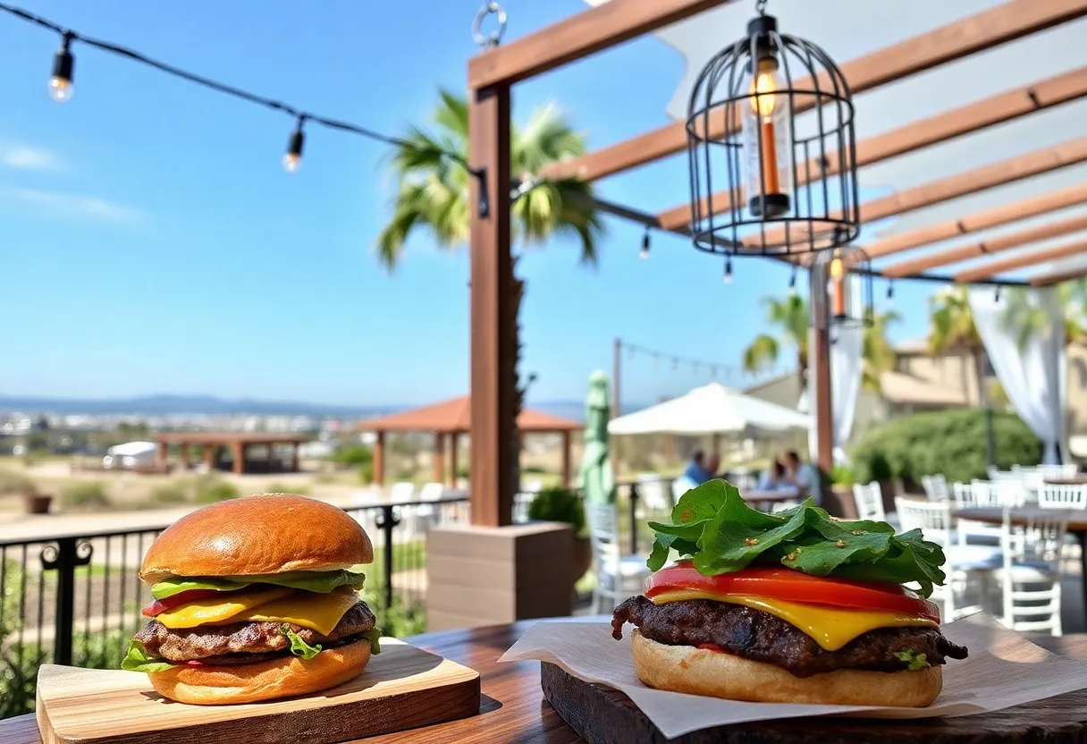 Delicious gourmet burgers with a picturesque wedding venue in San Diego.