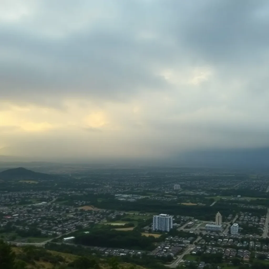 Cloudy skies over San Diego County indicating temperature drop