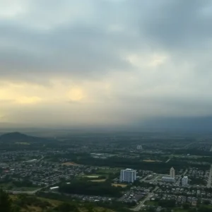 Cloudy skies over San Diego County indicating temperature drop