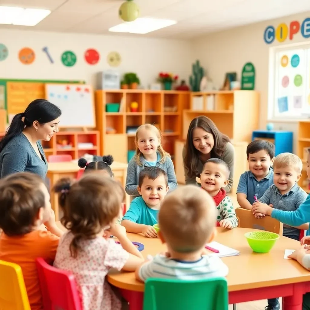 Children engaged in learning activities at Silver Strand Preschool