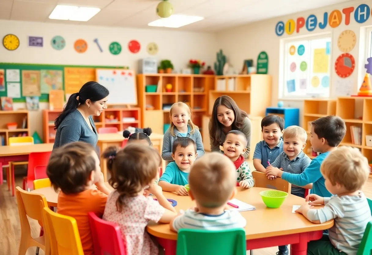 Children engaged in learning activities at Silver Strand Preschool