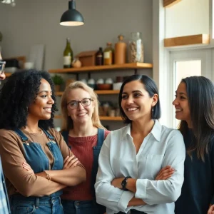 Diverse group of small business owners discussing strategies