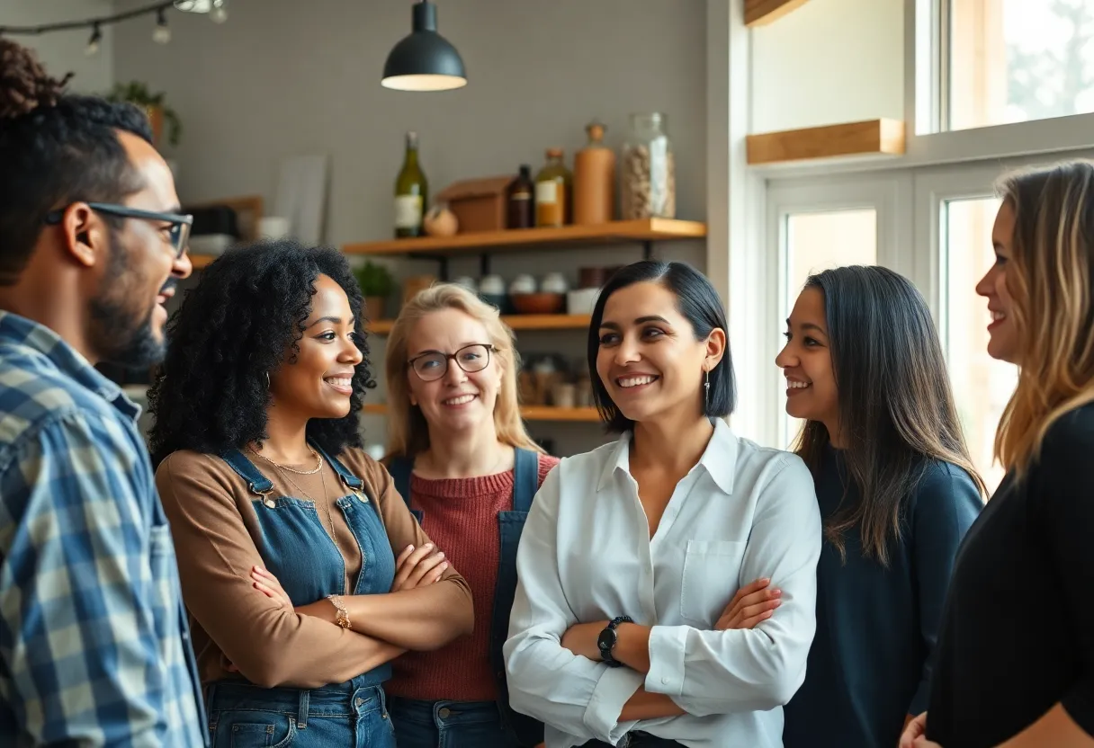 Diverse group of small business owners discussing strategies