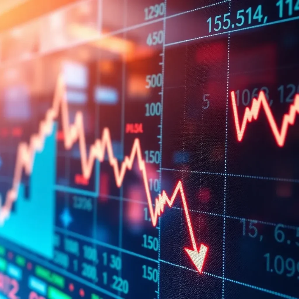 Illustration of stock market decline following a credit rating downgrade