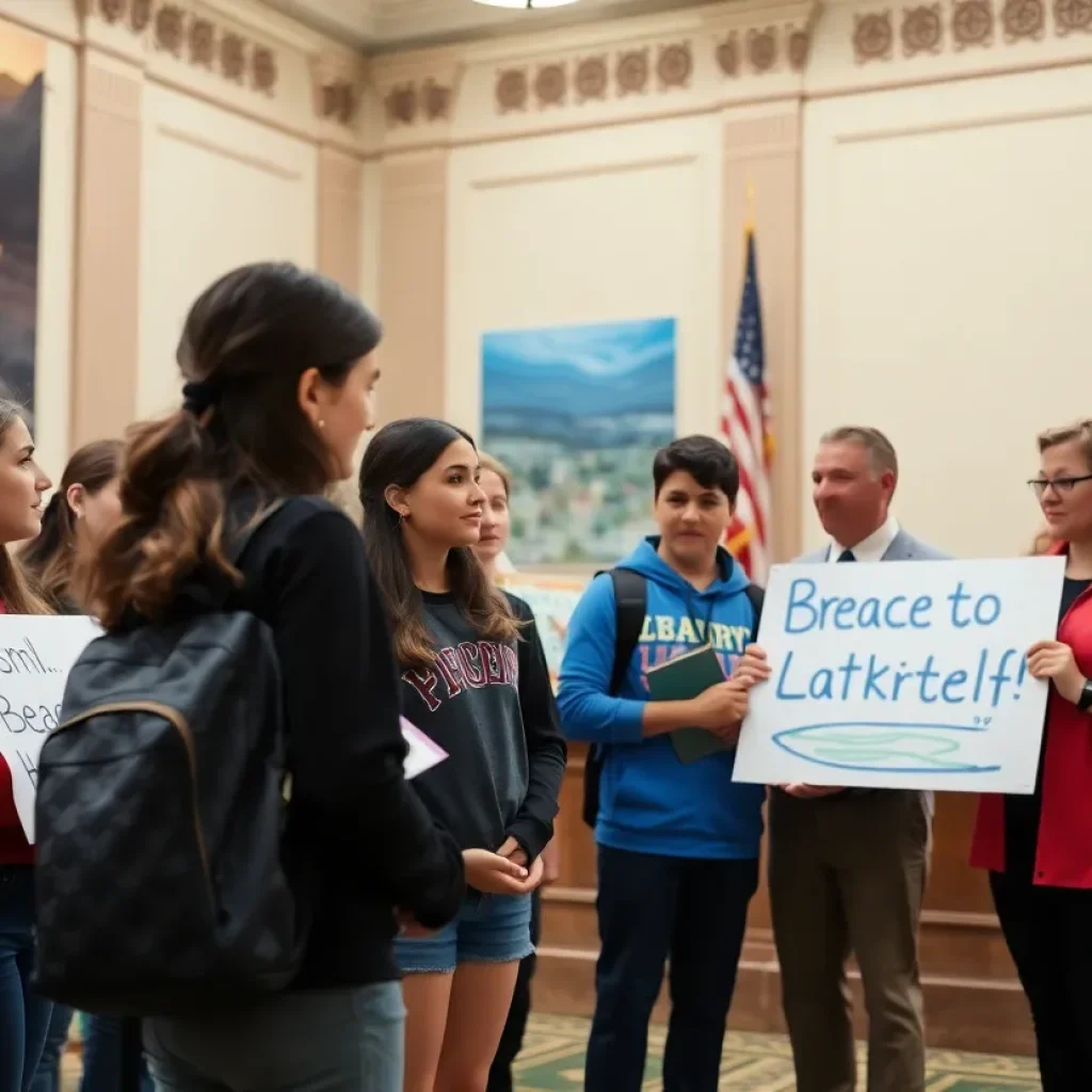 Students advocating for beach protection at California State Capitol