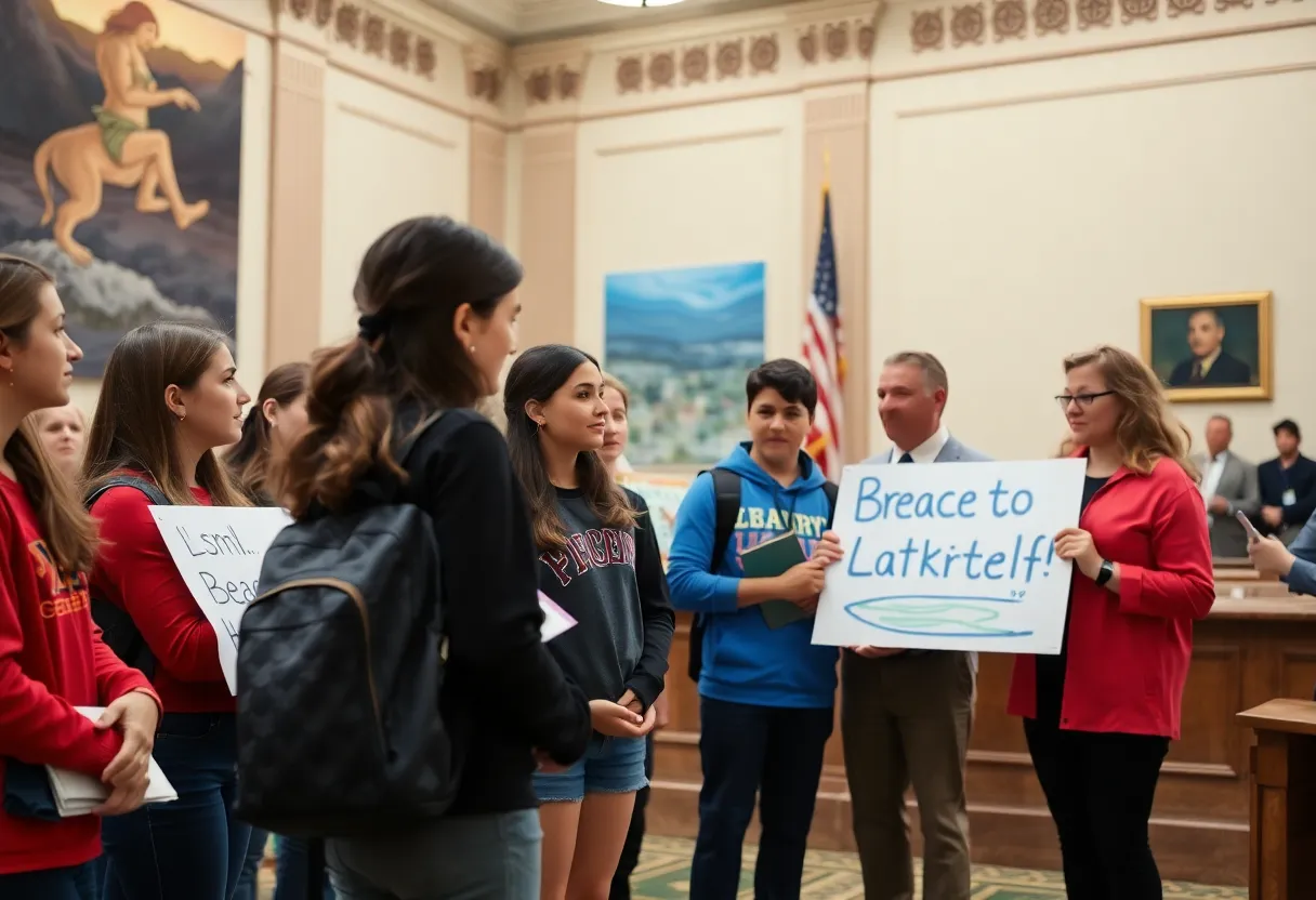 Students advocating for beach protection at California State Capitol