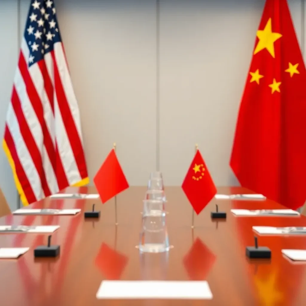 Diplomatic gathering of U.S. and China trade representatives