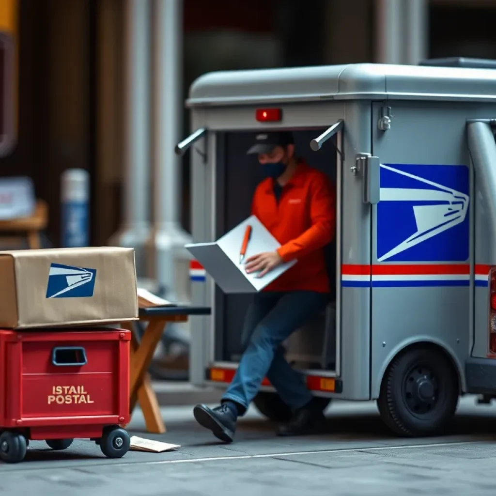 Symbolic representation of USPS operations and challenges.