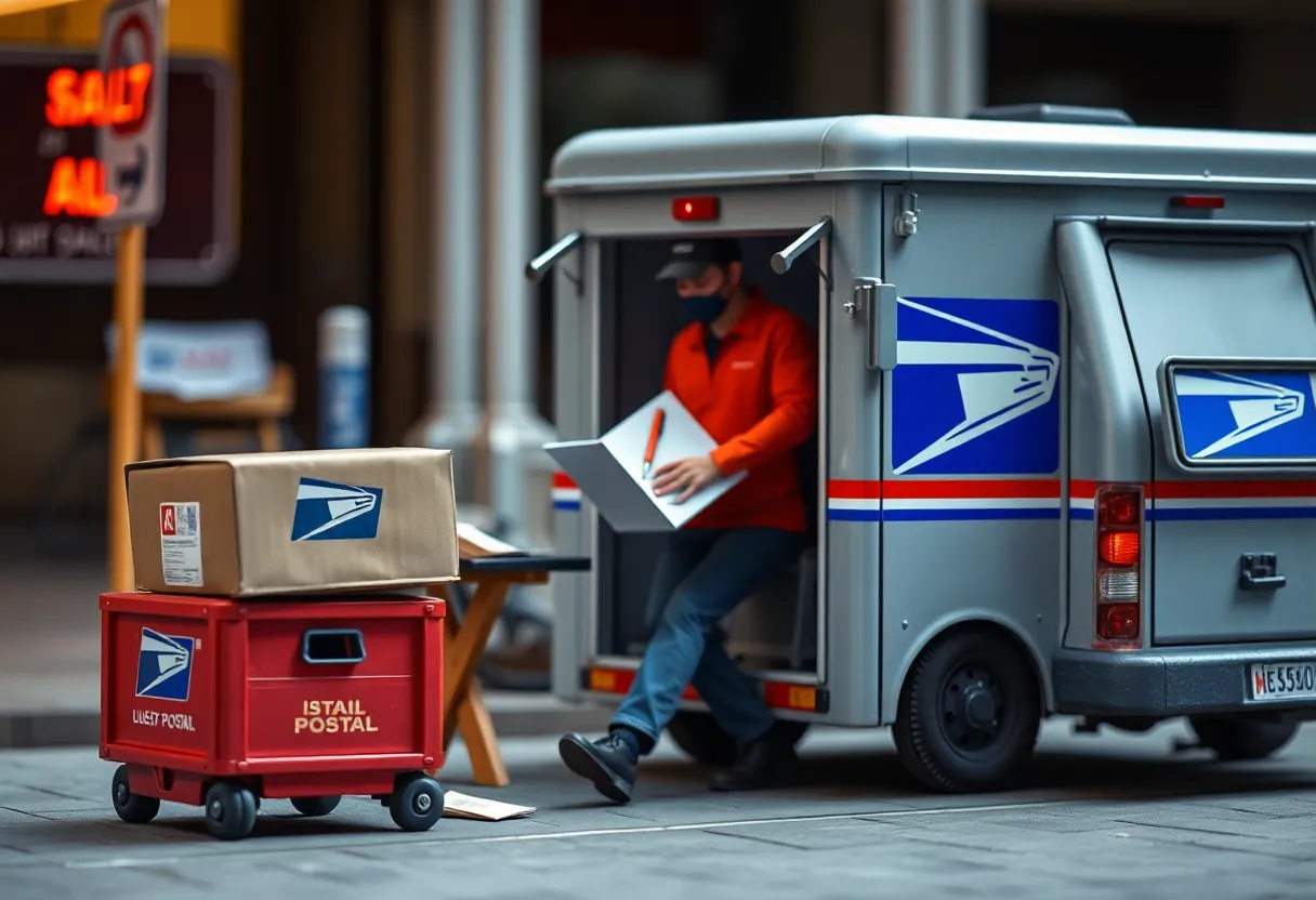 Symbolic representation of USPS operations and challenges.
