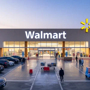Exterior view of the new Walmart Supercenter in Eastvale, California