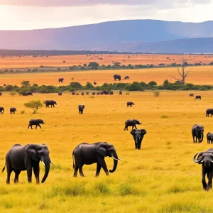 An illustrative scene of African wildlife during a safari