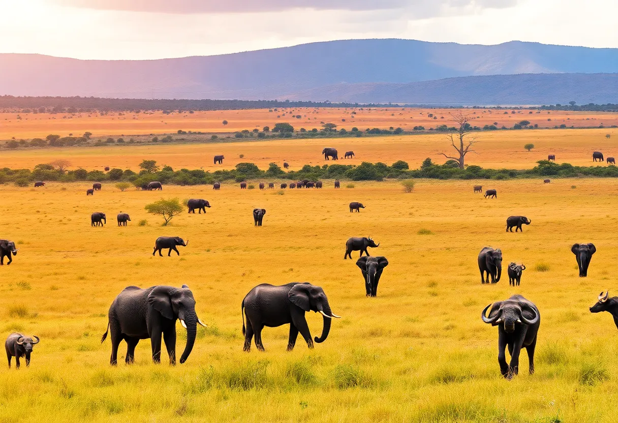 An illustrative scene of African wildlife during a safari