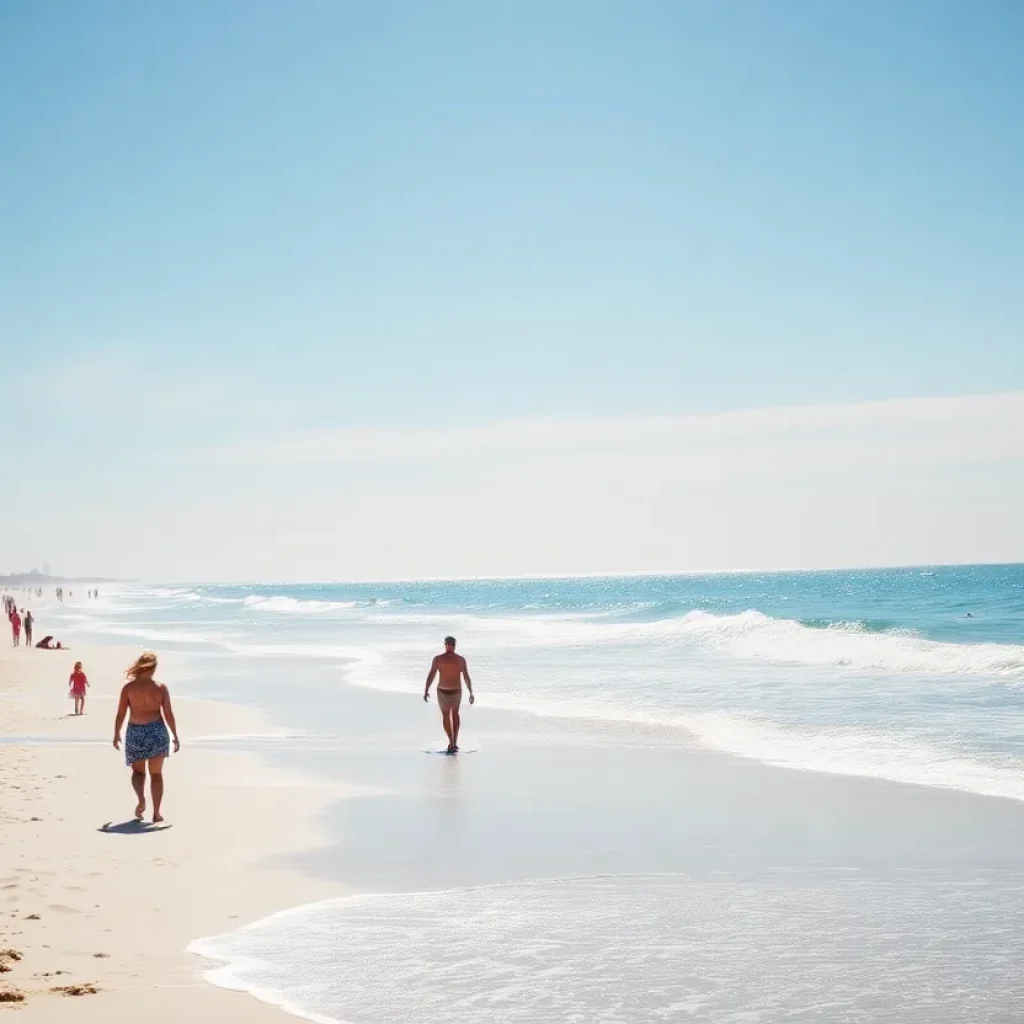 Families enjoying Coronado Beach after reopening