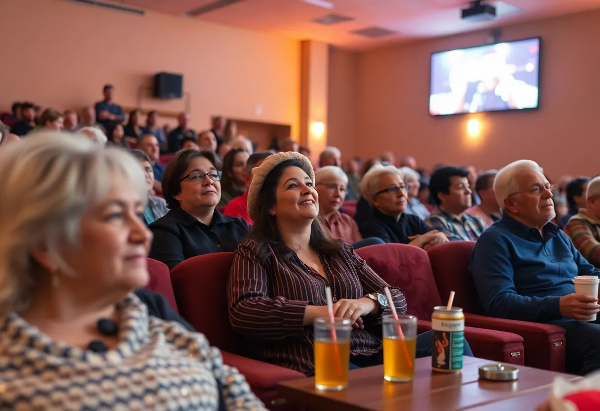 Community members watching a movie at Coronado Film Friday event