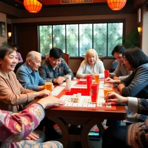 Players enjoying Mahjong at Coronado Mahjong Club