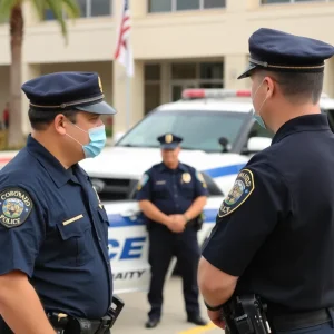 Coronado Police officers interacting with the community.