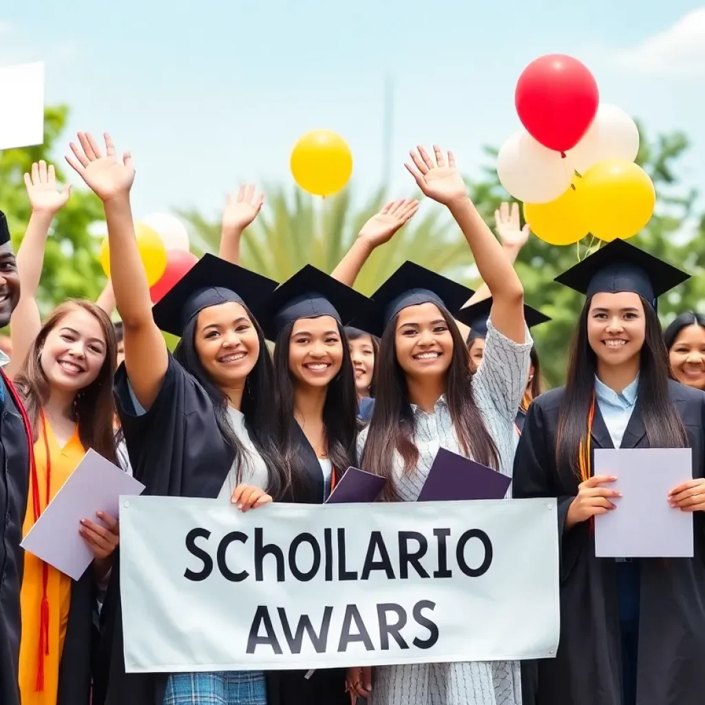 Graduates celebrating scholarship awards in Coronado