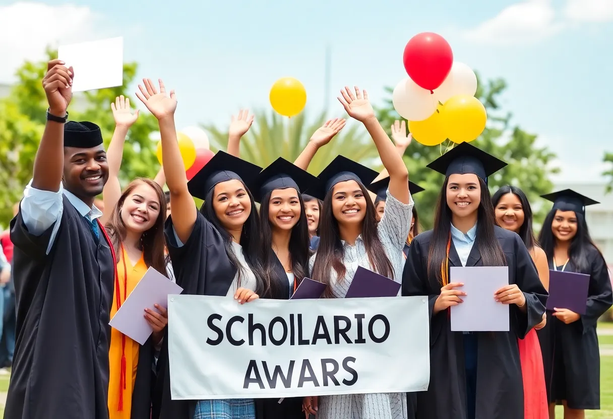 Graduates celebrating scholarship awards in Coronado