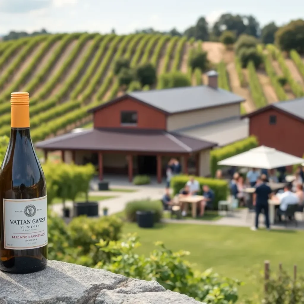Outdoor view of Figjam Winery with vineyards
