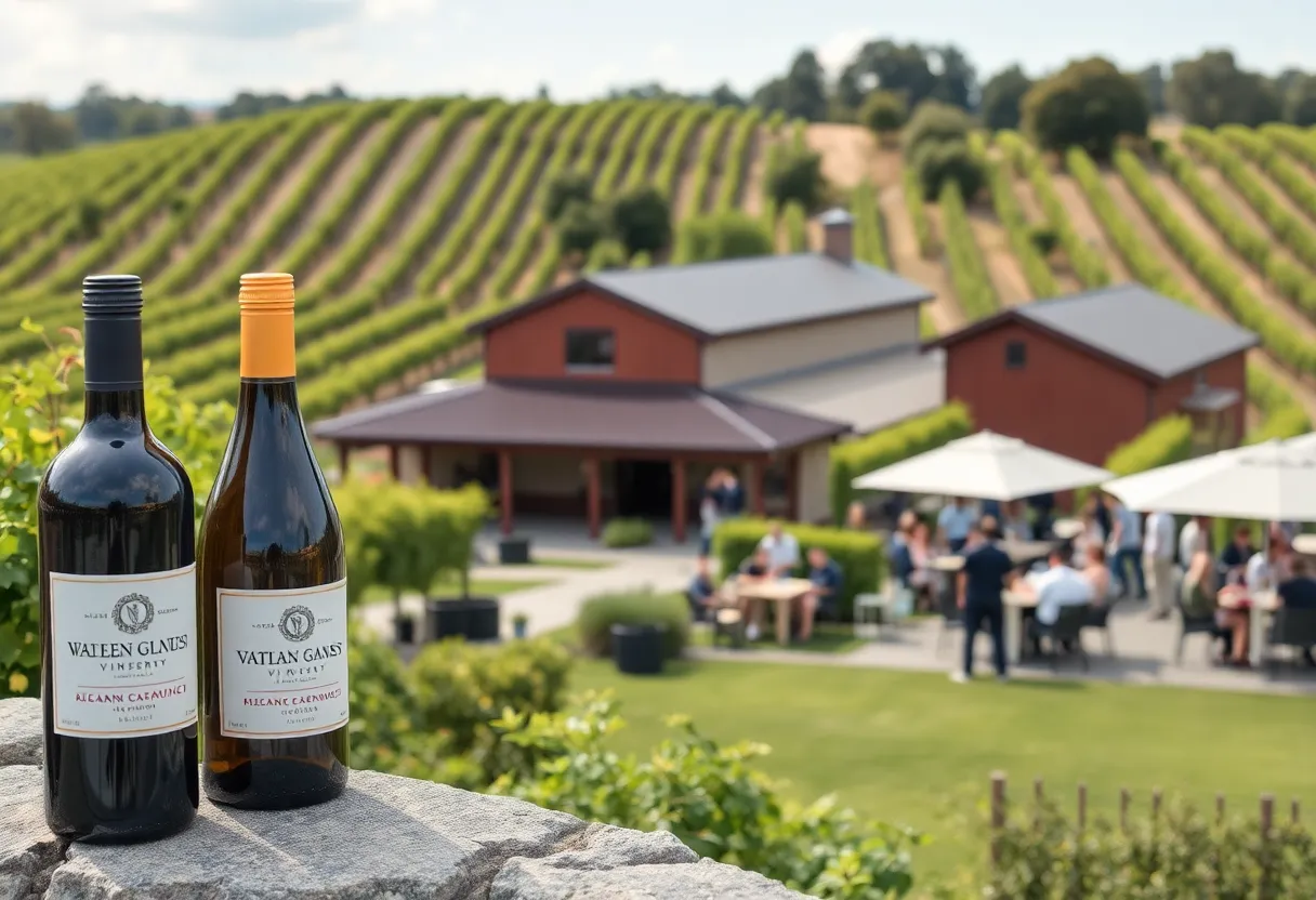 Outdoor view of Figjam Winery with vineyards