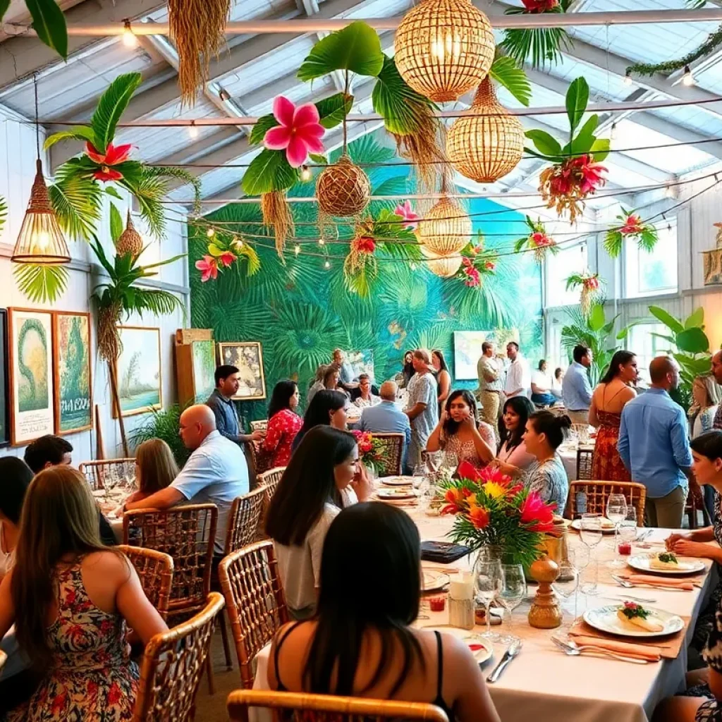 Scene from the Hawaiian-themed fundraiser in Coronado