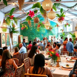 Scene from the Hawaiian-themed fundraiser in Coronado
