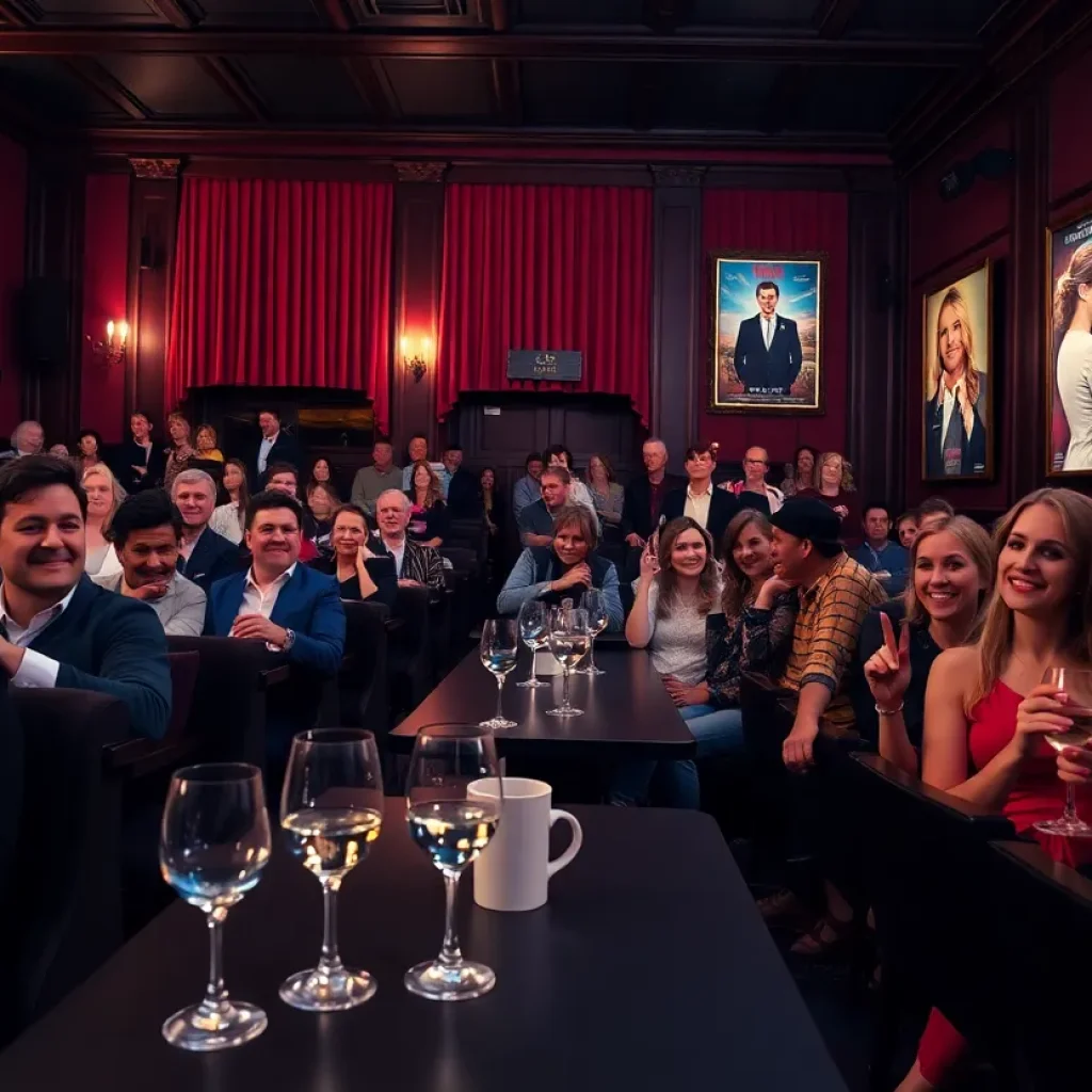 Audience enjoying a classic movie screening