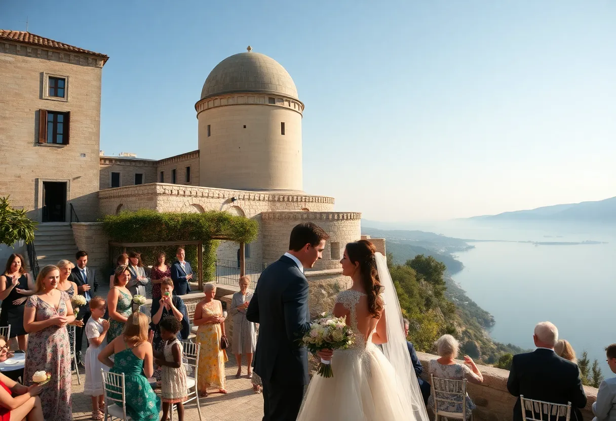 Wedding scene in Nafplio, Greece