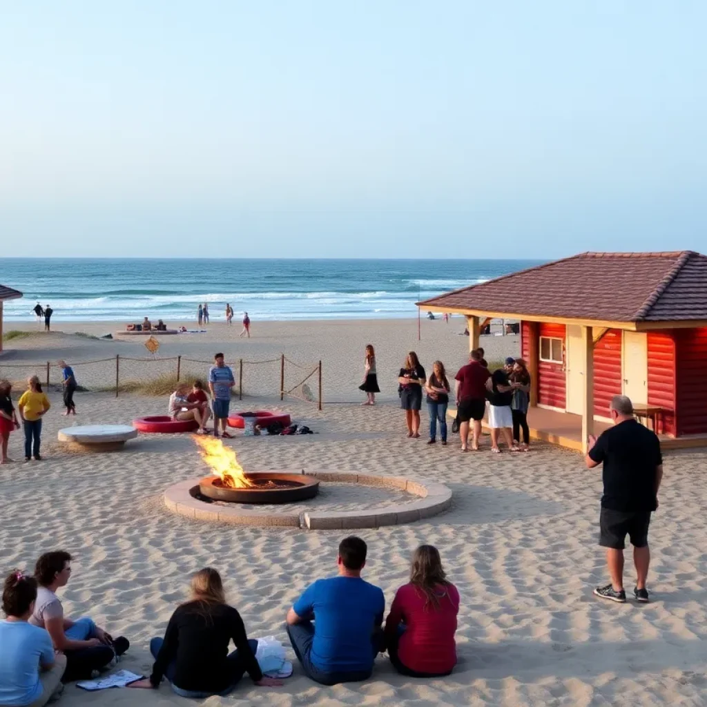 Fire rings and restrooms at a San Diego beach