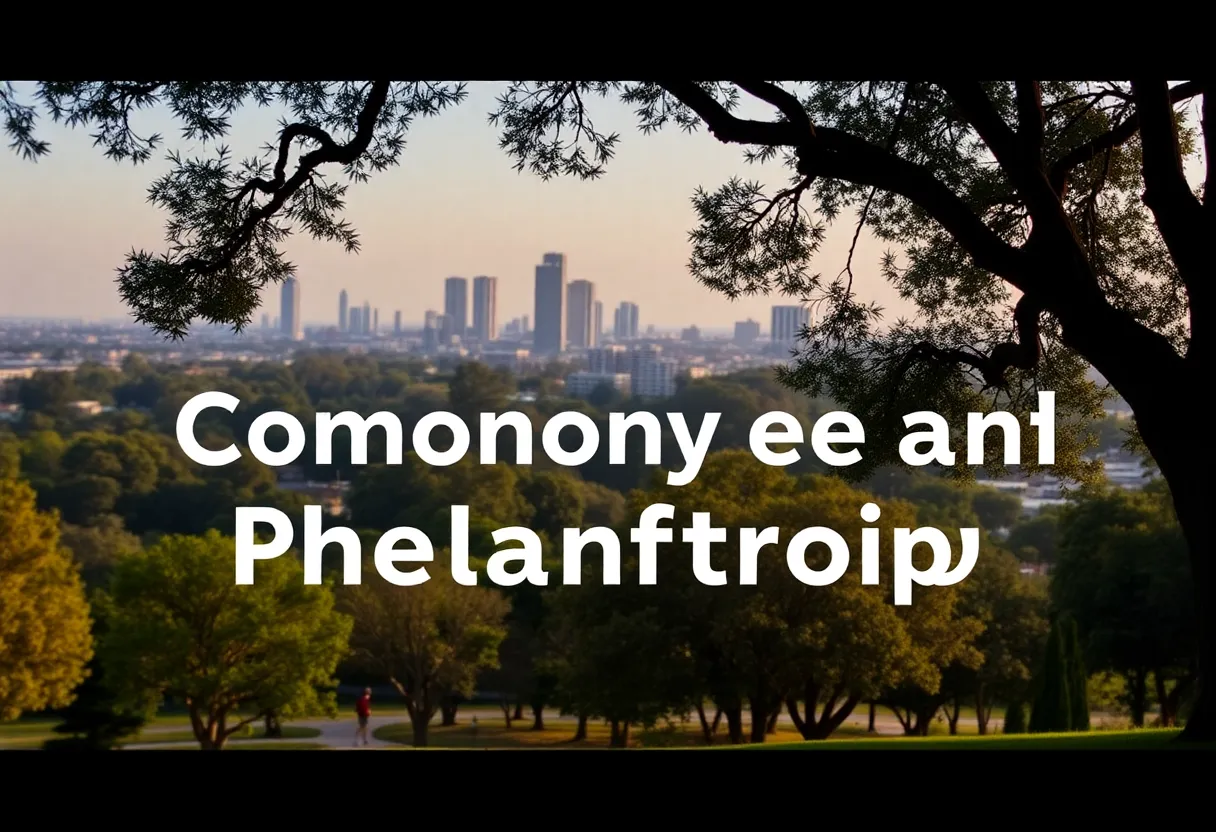 A beautiful view of a park in San Diego, symbolizing community and generosity.
